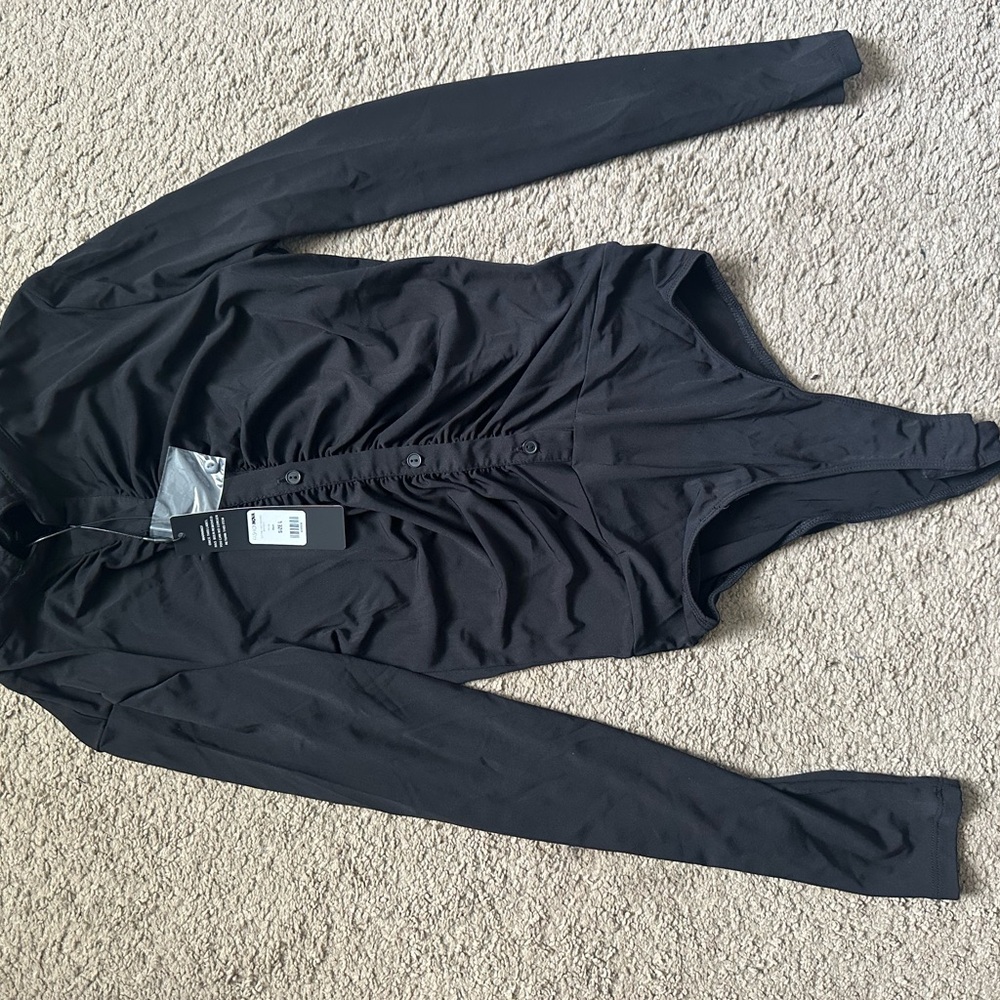 Fashion Nova Black Long Sleeve Bodysuit